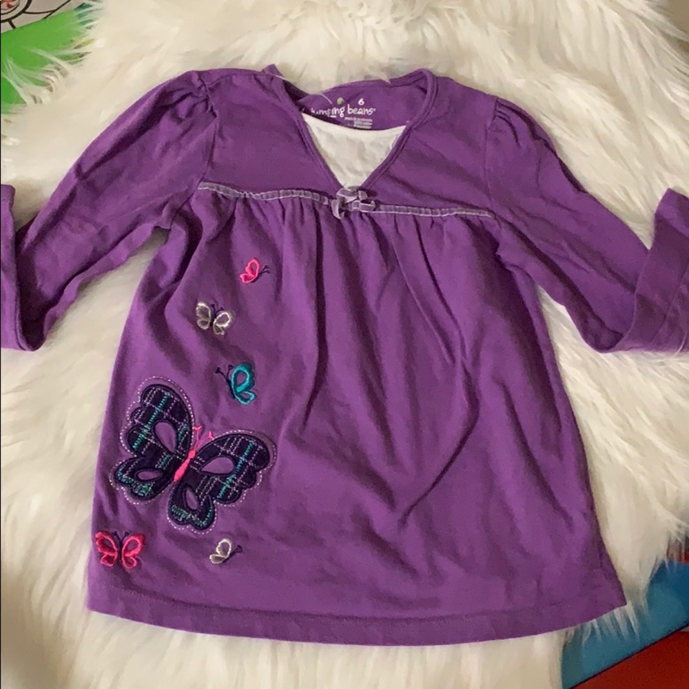 Purple Jumping Beans Top Size‎ 6 Butterflies